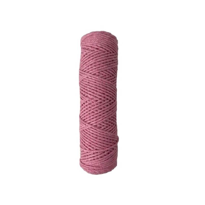 Шнур хлопковый 2 мм без сердечника (светло розовый) 50м