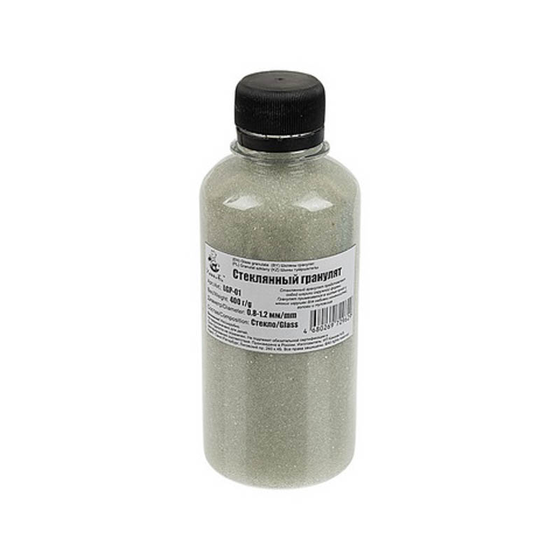 Cтеклянный гранулят "HobbyBe" d 0,8-1,2 мм. 400г. бутылка