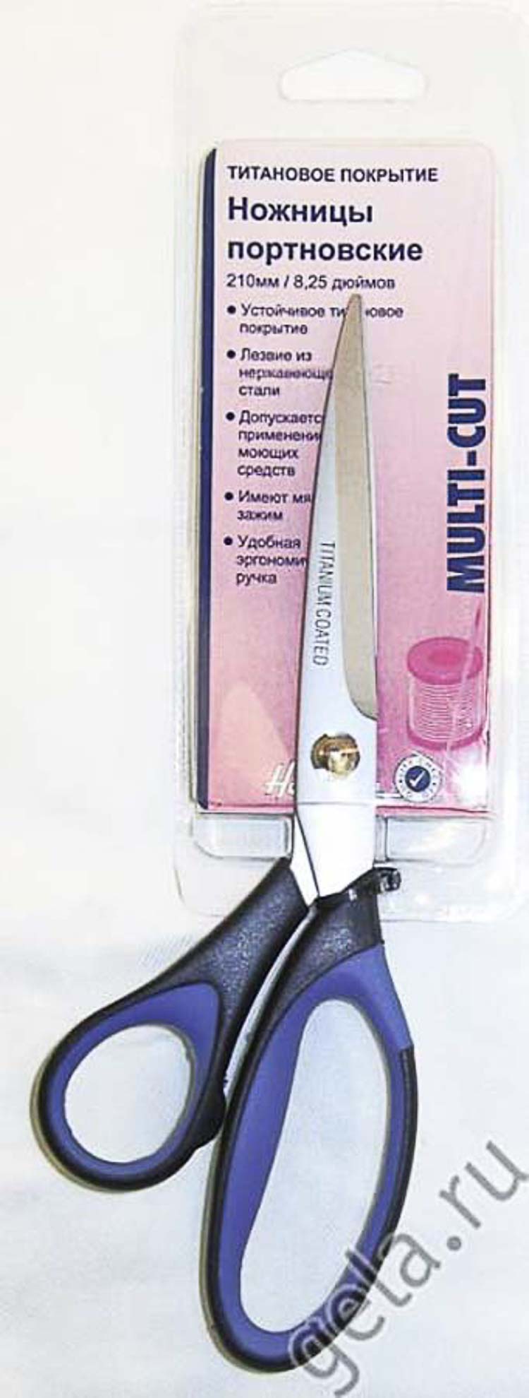 Ножницы "Hemline" 328 для шитья и хобби с титановым покрытием, 21 см