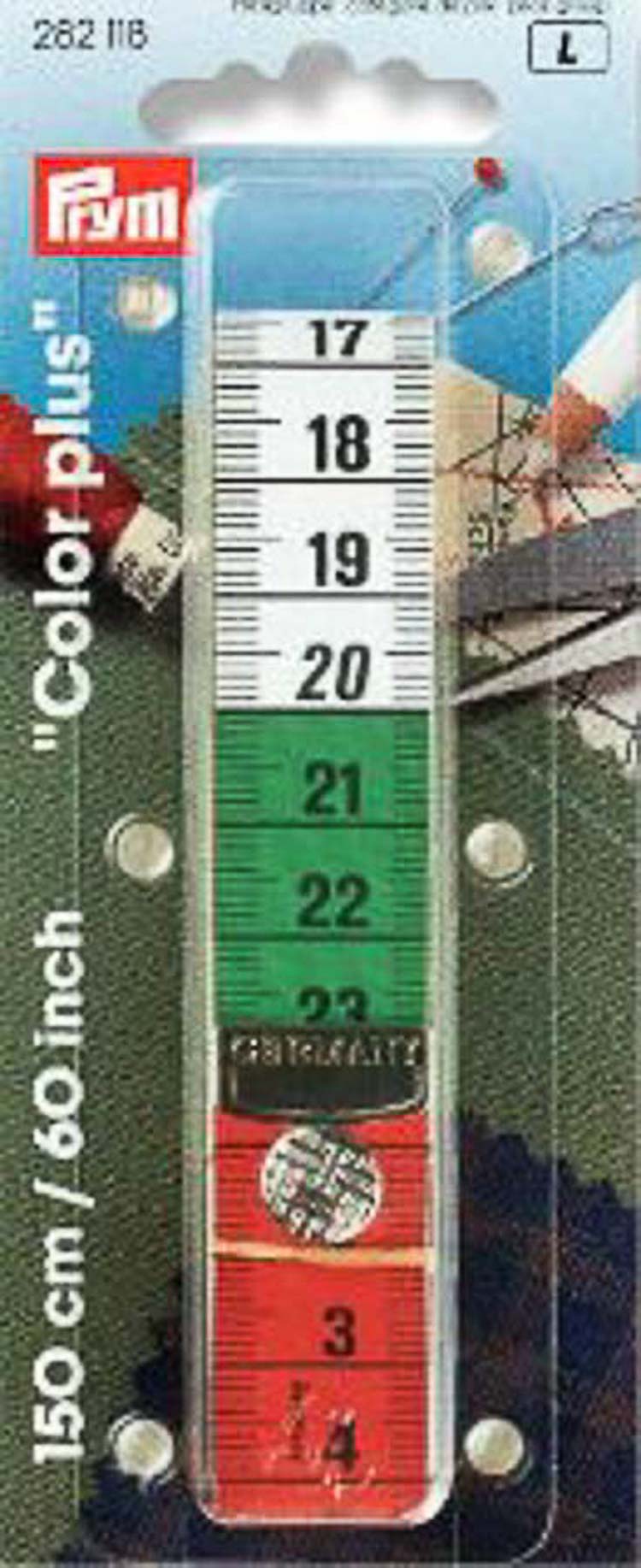Измерительная лента с сантиметровой и дюймовой шкалой Колор Плюс, с кнопкой, 0,5мм x 19мм x 150см 60