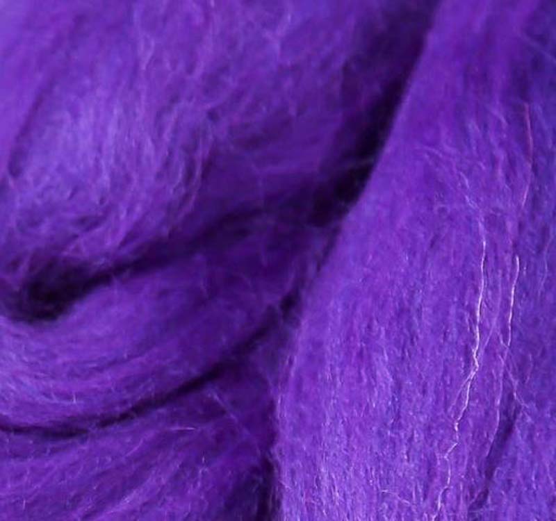 Шерсть для валяния 100% полутонкая шерсть, 50 г, № 698 т.фиолетовый, упак (10шт.)