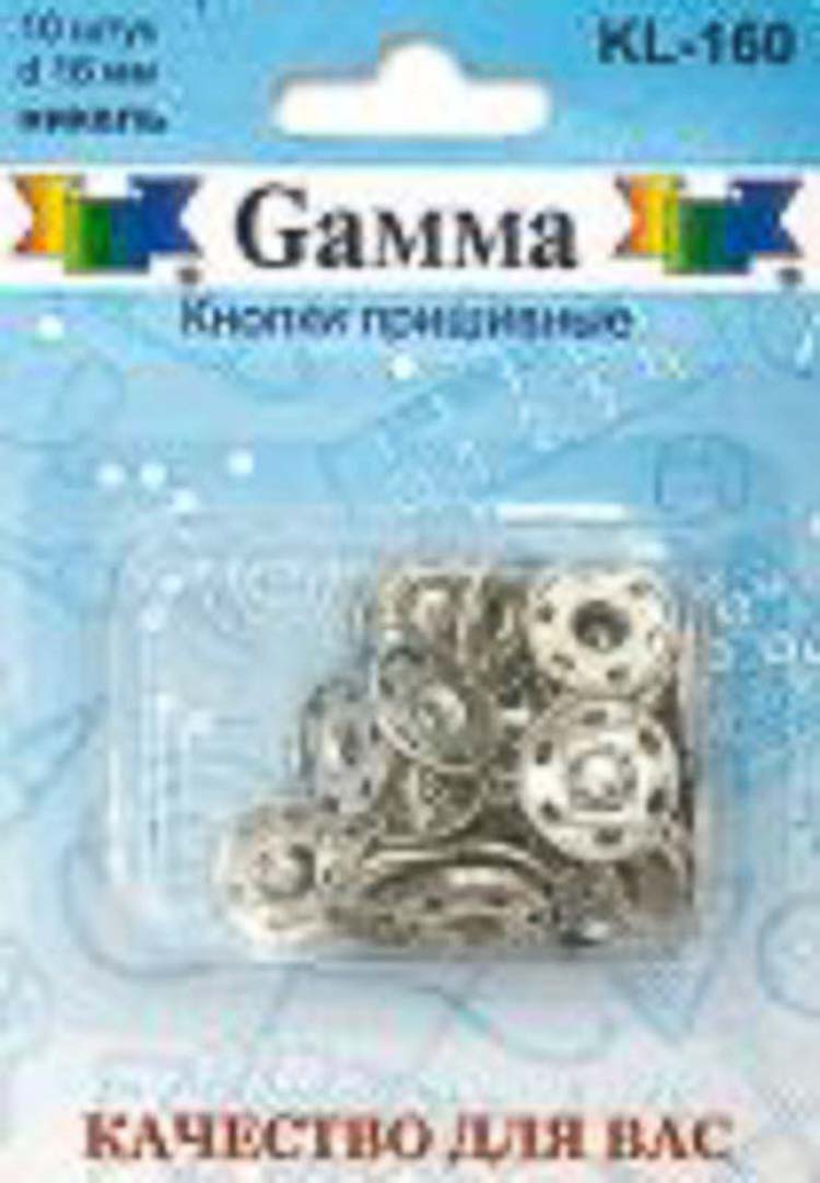 Кнопки пришивные Gamma d16 мм 10шт.никель