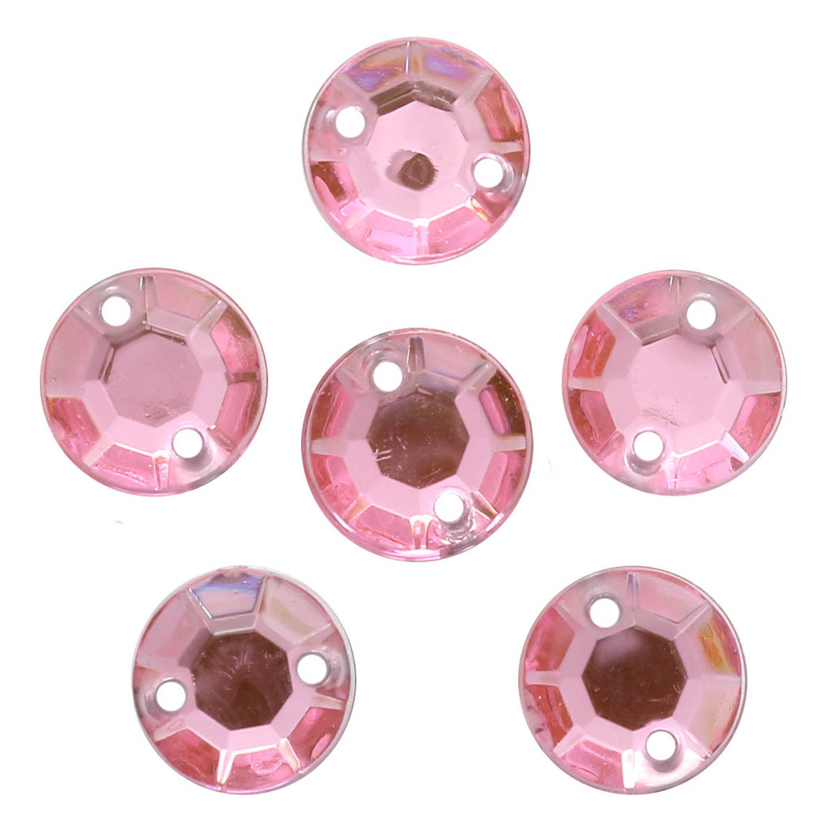 Стразы пришивные, акриловые, 8мм, 20шт/упак (круглые) Астра N13 светло-розовый