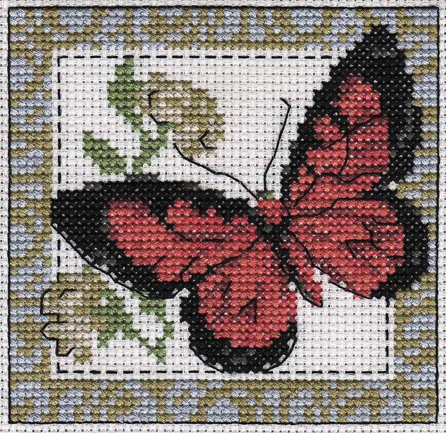 Klart набор для вышивания 5-057 "Бабочка бордовая"