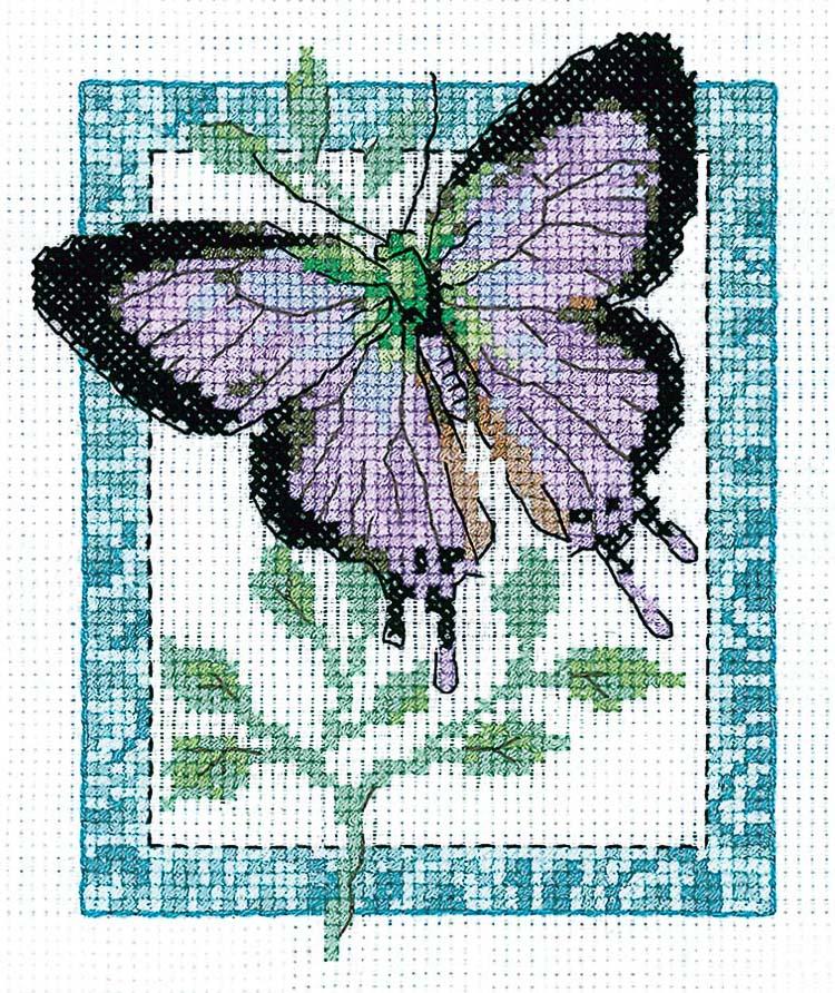 Klart набор для вышивания 5-055 "Бабочка лиловая"