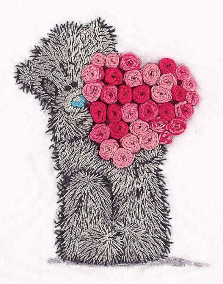 Набор для вышивания PANNA Живая картина MTY-2125 "Tatty Teddy с сердцем из роз"