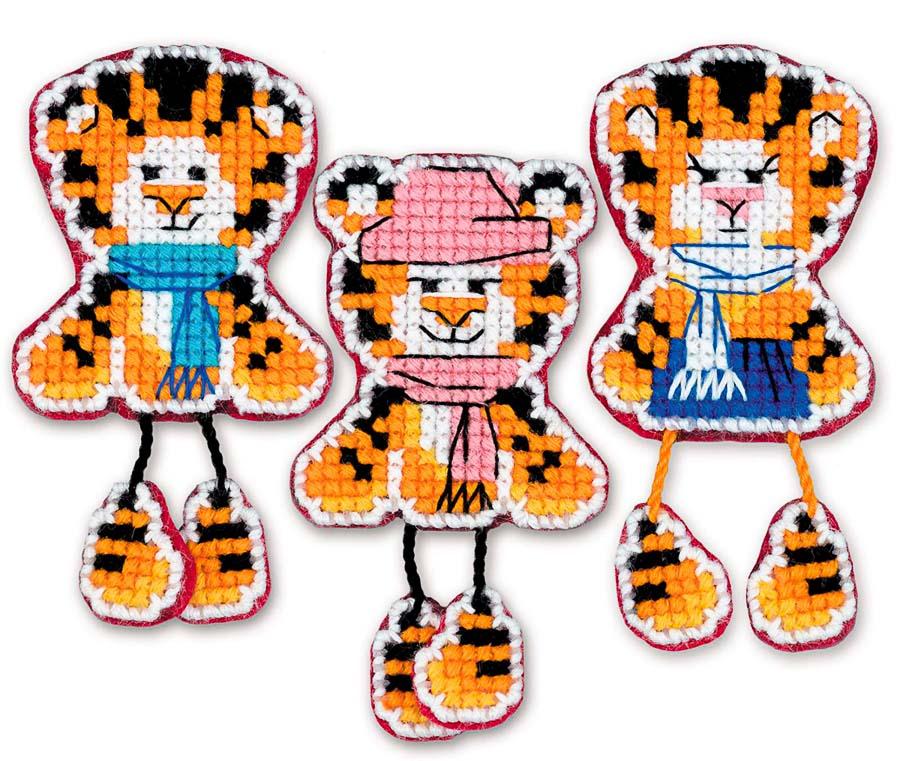 Набор для вышивания RIOLIS Сотвори Сама 1957АС Магниты "Тигрята"