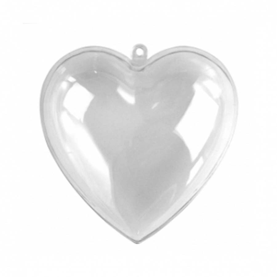 Ars Hobby Сердце пластиковое, 2 части, 8 см, упаковка 5 шт, цвет прозрачный пластик