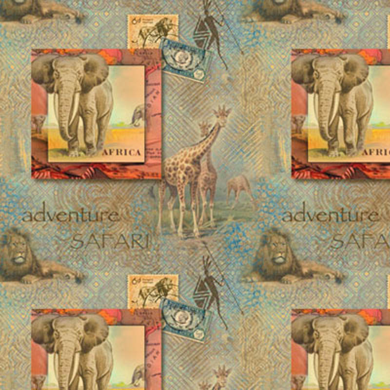 Ткань для пэчворка PEPPY AFRICAN SAFARI PANEL 4473 ФАСОВКА 60 x 110 см 145+-5 г/кв.м 100% хлопок