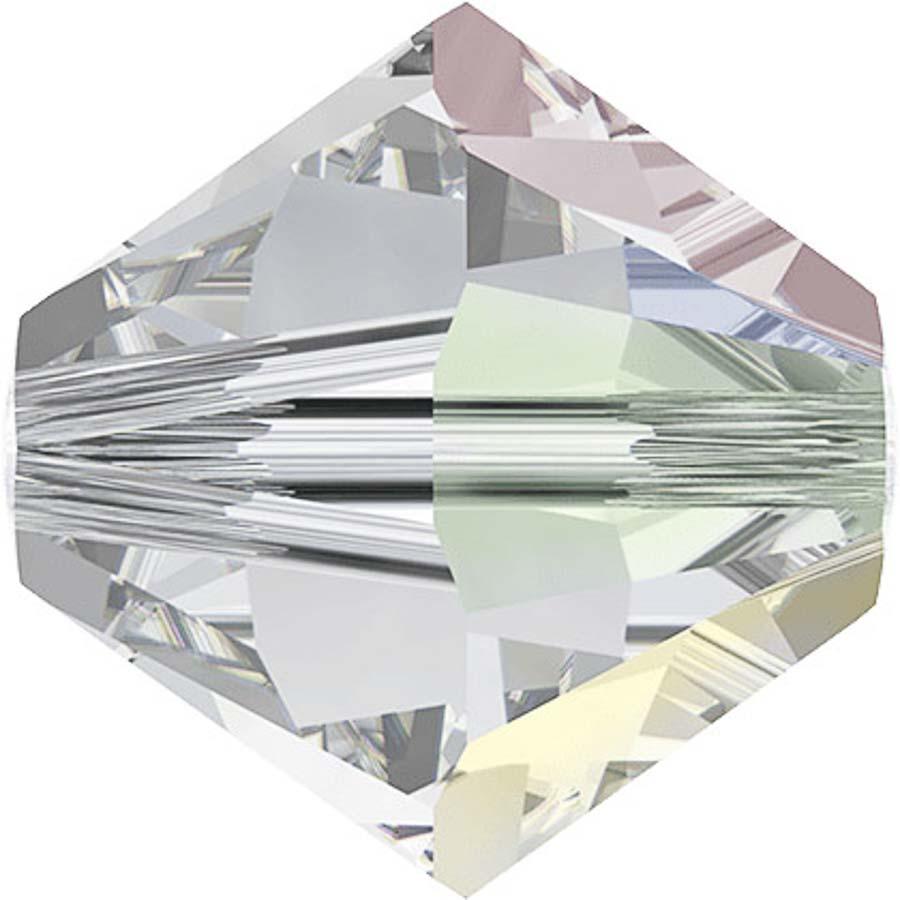 Бусина стеклянная 5328 Crystal AB 3 мм 12 шт в пакете кристалл