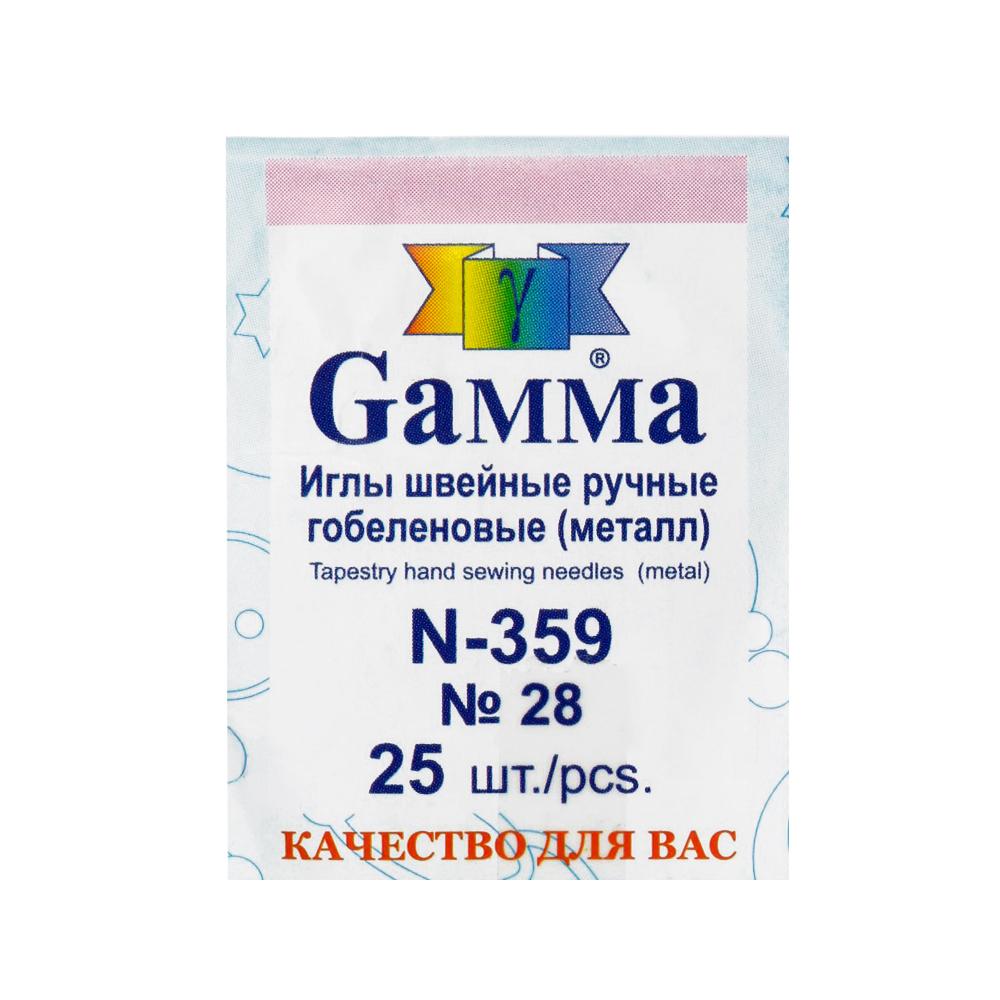 Иглы для шитья ручные Gamma N-359 гобеленовые №28 в конверте 25 шт.