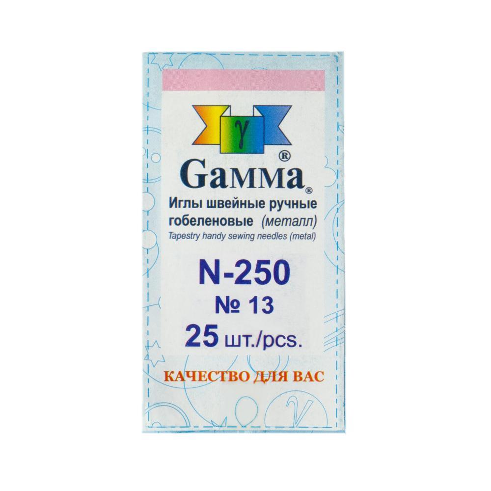 Иглы для шитья ручные Gamma N-250 гобеленовые №13 25 шт. в конверте