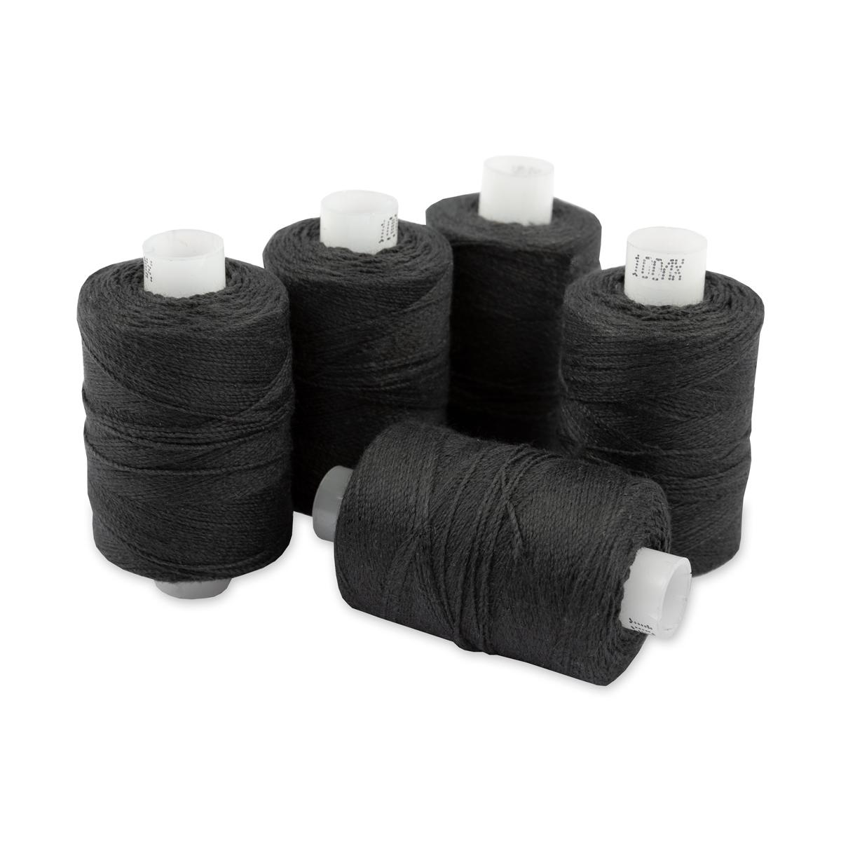 Швейные нитки (армированные) 100 ЛХ 200 м черный 5 шт