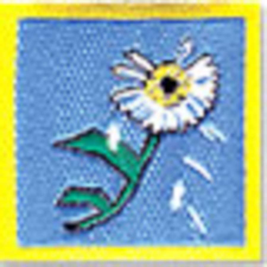 3-179B цветок (синий фон) 3.5х3 см