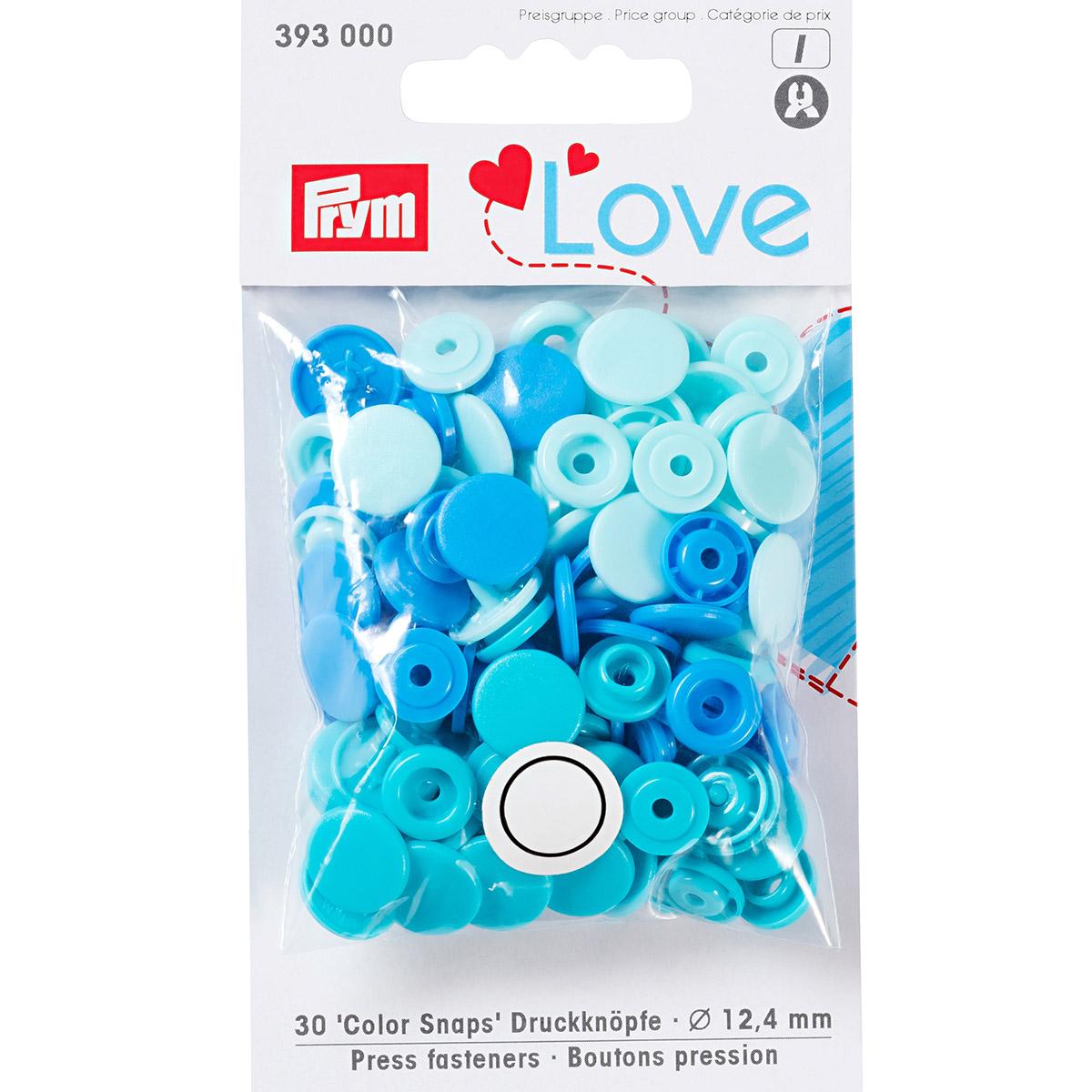 Кнопка "PRYM" 393000 PL Color Snaps пластик d 12.4 мм 30 шт. св.голубой/голубой/синий