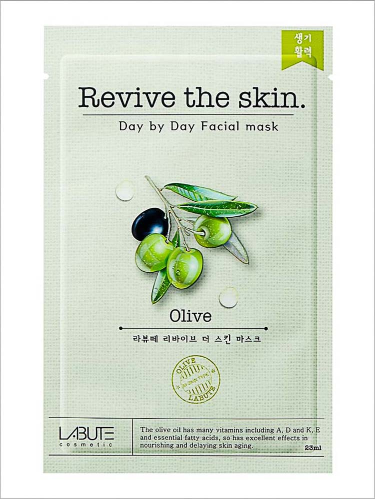 Тканевая маска для лица с экстрактом оливкового масла Revive the skin LABUTE CM111