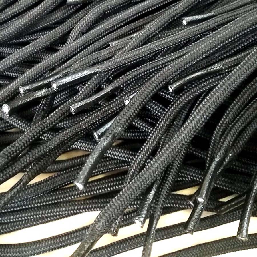 Шнурки круглые армированные 160 см, черные, 20 шт/упак