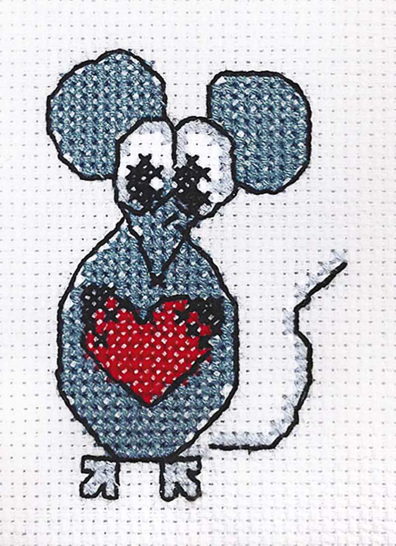 Klart набор для вышивания 7-115 "Мышонок с сердечком"